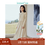 茵曼（INMAN）2025秋冬女装新款灯芯绒连衣裙新品长袖休闲针织礼服中长裙子 淡香杏-18348357H1 M