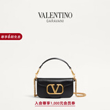 华伦天奴VALENTINO女士 LOCO 小号牛皮革手袋链条包单肩斜挎手提包 温柔黑 均码