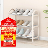 索尔诺（SuoErnuo）鞋架简易拖鞋架出租房收纳鞋架子客厅家用门口宿舍经济型放鞋架 三层经济型白色K323【长42高45】