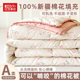 红豆25款A类新疆棉花夏被空调被夏凉被子水洗棉絮学生家用被芯可机洗 郁金香【100%新疆棉 假一罚十】 200*230cm【双人夏被】越洗越软