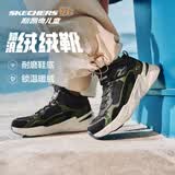 Skechers斯凯奇儿童秋冬休闲男女童二棉鞋轻质加绒保暖靴405222L/302583L 男童/黑色/绿色/BKGR 32