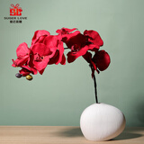 爱已装糖10头蝴蝶兰红白色见闻艺术陶瓷花瓶轻奢套装客厅装饰仿真花假花