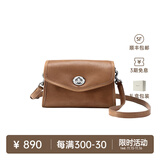 裘真信封包女链条斜挎单肩包休闲复古小包植鞣头层牛皮包包 大象灰-中号 预售11天