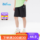 361°儿童短裤夏季男女童3-12岁透气运动裤梭织五分裤 黑 140