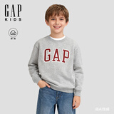 盖璞【大小童同款】男女童2025秋季新款logo抓绒卫衣儿童装829305 灰色 120 /60(6-7岁)