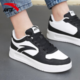 安踏板鞋男鞋2025新款冬季休闲运动旗舰滑板鞋小白鞋子 象牙白/黑 41