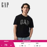 盖璞男女装2025春季新款纯棉字母印花logo短袖T恤上衣美版797924 黑色 M 美码 L亚洲码180/96A