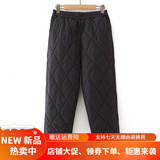暖冬鸭鸭80岁奶奶羽绒棉裤老太太穿的冬装女轻薄棉裤冬季外穿裤子保暖裤 8312黑色直筒 XL 建议110-130斤
