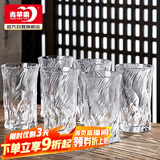 青苹果茶水杯 耐热玻璃绿茶杯水具套装水晶玻璃透明玄冰茶饮杯*6