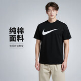 耐克(NIKE)春夏男短袖T恤 纯棉 运动休闲 经典简约 DC5095-010 黑色L
