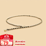 viney牛皮女士皮带时尚腰带装饰链条腰链外搭西装收腰裤带裤带生日礼物