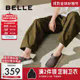 百丽网面透气洞洞鞋男25夏季厚底包头凉拖A1941BH5 卡其色 38 (240mm)