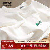 雪中飞白色短袖t恤女2025新款夏季纯棉宽松半袖女士简约休闲超好看上衣 白色|8162-17018F (女款) L