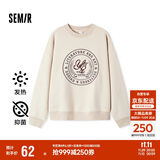 森马（Semir）[商场同款]女oversize发热抗菌2024冬季绣花抓绒上衣101724116004