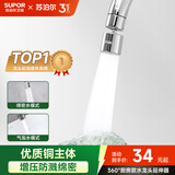 苏泊尔（SUPOR）360°万向旋转厨房水龙头防溅水神器延伸器起泡器万能转接头套嘴S
