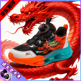 李宁热卖男童运动鞋秋冬季青少年学生皮面防水防滑儿童鞋休闲鞋跑鞋男孩 3010-1皮面-红龙皮面 31 码鞋内长/19.8cm