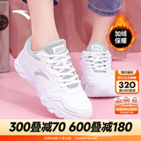 安踏运动鞋女鞋秋冬新款防水皮面跑步鞋休闲鞋百搭轻便软底减震小白鞋 【加绒棉鞋皮面同款】白色 39 (245mm)