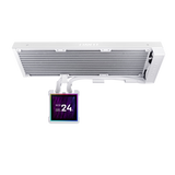 LIANLI联力隐流2代一体式水冷散热器 无风扇版 白色 方屏/360冷排/无风扇/LCD屏