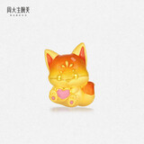 周大生腕美系列黄金转运珠狐狸荧光珐琅硬金手链 甜心0.9g