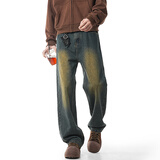 顶峰保罗（Dingfengbaoluo）水洗复古牛仔裤男士秋季保暖加绒加厚宽松休闲长裤子74青蓝M