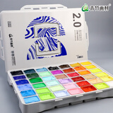 青竹画材（CHINJOO）水粉颜料套装42色80ml流光白工具集训艺考级美术生大师专用绘画果冻初学大学生儿童美术写生