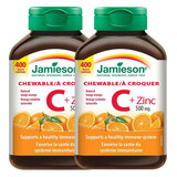 健美生加拿大(Jamieson) 天然维生素C咀嚼片橙味成人儿童日常补充VC 400粒/瓶橙味2瓶共800粒