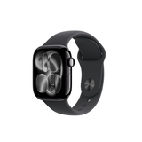 Apple/苹果 Watch S11 智能手表GPS+蜂窝款42毫米亮黑色铝金属表壳黑色运动型表带S/M MF924CH/B