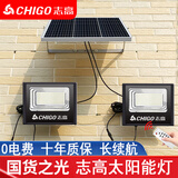 志高（CHIGO）太阳能灯户外庭院灯一拖二家用LED灯超亮防水照明大门灯投光灯 升级单晶双灯聚光1000W+1000W规格各5米线照约200平