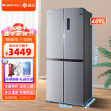 格力（GREE）晶弘冰箱四开门409升变频风冷无霜 -33℃深冻储鲜 纤薄十字对开门家用大容量电冰箱 现代银