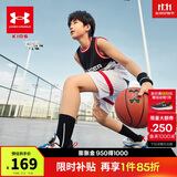 安德玛（Under Armour）儿童套装童装背心短裤夏季男童运动装21211955 黑色 160cm 