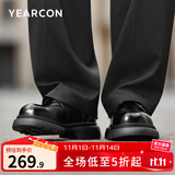 意尔康男鞋皮鞋男春秋季英伦德比鞋男厚底商务大头正装皮鞋新郎皮鞋 黑色 41