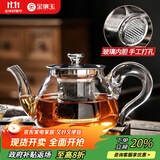 金镶玉 玻璃茶壶泡茶壶花茶壶凉水壶耐热防爆过滤内胆带盖 雨润壶600ml