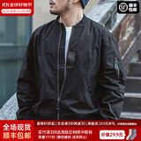 马登工装美式空中MA1飞行员夹克军事风短款外套复古棒球服男潮秋上衣 黑色 L