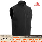 迪卡侬男士秋冬马甲MH120户外保暖摇粒绒拉链背心黑色3XL 1406399