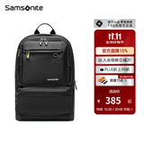 Samsonite新秀丽双肩背包男时尚多功能电脑包韩版休闲书包商务通勤包36B 黑色36b*09003