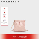 CHARLES&KEITH迷你菱格流浪包单肩斜挎双肩包包女包生日礼物CK2-60782390 粉红色Pink S
