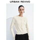 UR秋季新款女装简约休闲亮片装饰针织开衫UWB950011 米白 (尺码偏小) XL