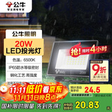 公牛（BULL）LED投光灯户外庭院工厂园林灯露营灯 IP65防水等级20W-6500K白光