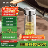 万象（WANXIANG）双层玻璃杯V48RL便携泡茶杯钛银色商务办公礼盒装带茶漏玻璃水杯