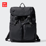优衣库男装女装休闲背包/大容量双肩包防泼水25秋冬新款478321 09 黑色 均码(28.5 × 14 × 47 cm)