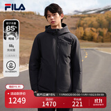 FILA 斐乐官方男装羽绒服冬季新款时尚休闲基础连帽防水防湿外套 正黑色-BK XL 180/100A/XL