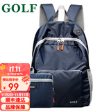 高尔夫（GOLF）可折叠双肩包防泼水男女大容量14英寸学生电脑书包便携户外背包男 深蓝色