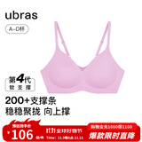 ubras[虞书欣同款]夹心软支撑光面小胸聚拢女无痕内衣隐形无钢圈文胸罩 【背勾款】胭脂黛色 M 75A/75B
