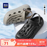 海澜之家HLA凉鞋男士户外洞洞鞋沙滩拖鞋HAALXM2DBK047 黑色42/43(双码)