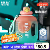 物生物（RELEA）运动水杯吨杯吨桶大容量Tritan塑料健身水壶男女学生吸管杯子礼物