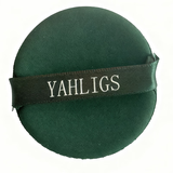 YAHLIGS干湿两用粉底液蜜粉粉饼超软海绵不吃粉粉扑化妆双面气垫粉扑 呼吸气垫粉扑圆形 1件 墨绿 OPP装（试用装）