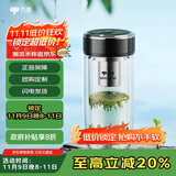 万象（WANXIANG）双层弧形玻璃杯男女士V270带滤网水杯橄榄色360ml便携车载泡茶杯