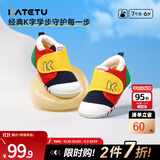 卡特兔宝宝学步鞋儿童婴幼儿早秋童鞋软底机能鞋男女宝网面透气室内鞋子 黄红蓝-网眼 21 内长13.0cm 脚长12.0-12.5