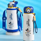 迪士尼儿童直饮保温杯男女小学生水壶水杯提绳放书包保温水杯带吸管 米奇直饮保温杯（含杯套）