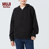 无印良品 MUJI 女式 毛圈 拉链连帽衫 女长袖外套春秋款 女装 BBQ91C4S 黑色 S 155/80A